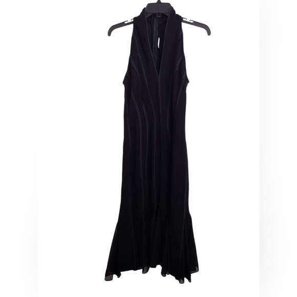 T By Tadashi Tadashi Shoji Elegant Black Halterneck Sleeveless Evening Dress - Picture 1 of 15